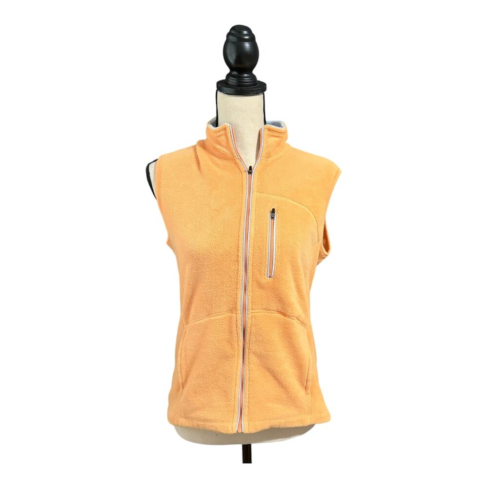 Horny Toad Women's Orange Full Zip Fleece Vest Sz M Outdoors Hiking Gorpcore
